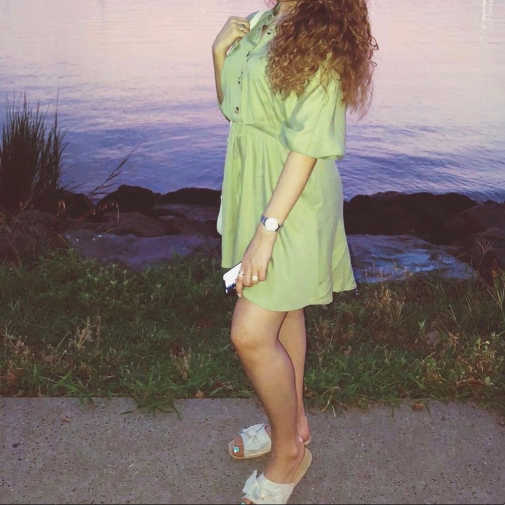 Green short Zara dress